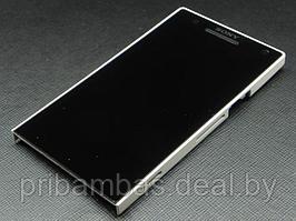 Дисплей (экран) для Sony Xperia S LT26i, Xperia SL LT26ii с тачскрином и частью корпуса белый