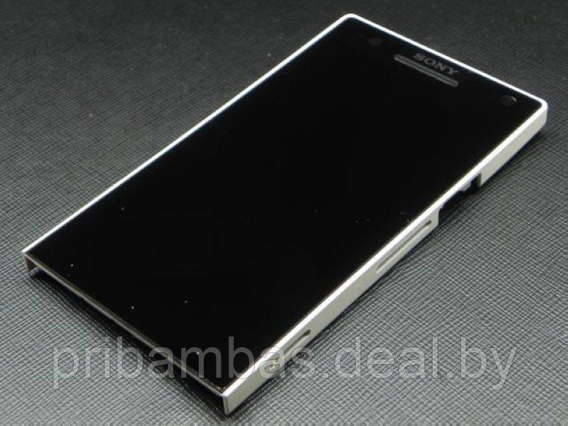 Дисплей (экран) для Sony Xperia S LT26i, Xperia SL LT26ii с тачскрином и частью корпуса белый - фото 1 - id-p2968211