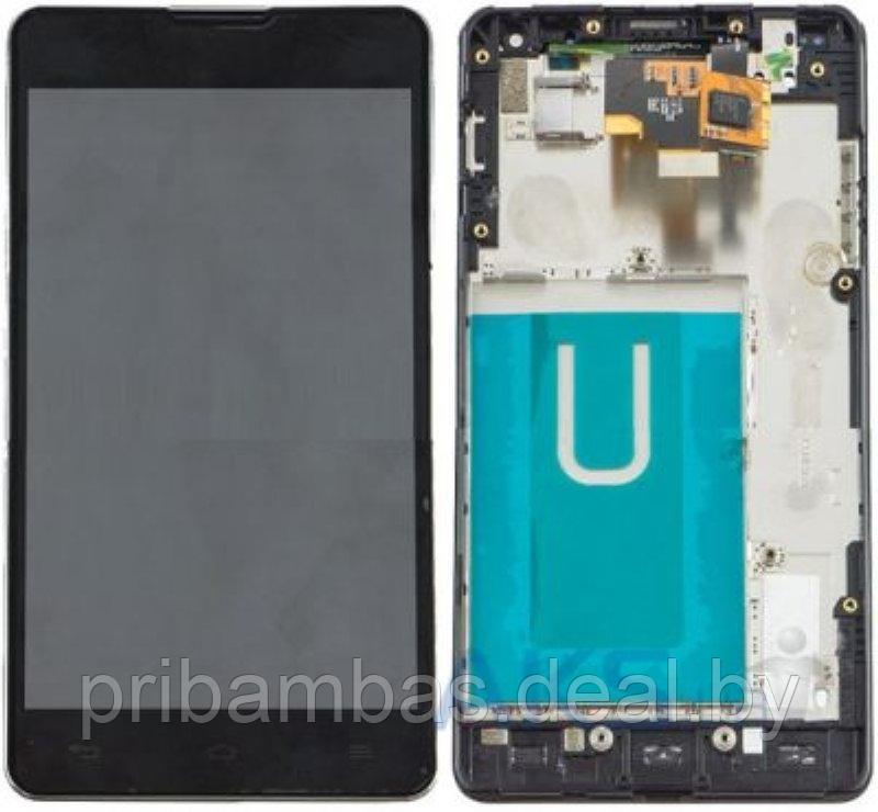 Дисплей (экран) для LG E975 Optimus G с тачскрином и рамкой Черный - фото 1 - id-p7098538