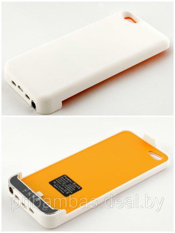 Чехол-аккумулятор (power case) для Apple iPhone 5, 5S, SE 2200mAh прорезиненный Белый - фото 1 - id-p153319746