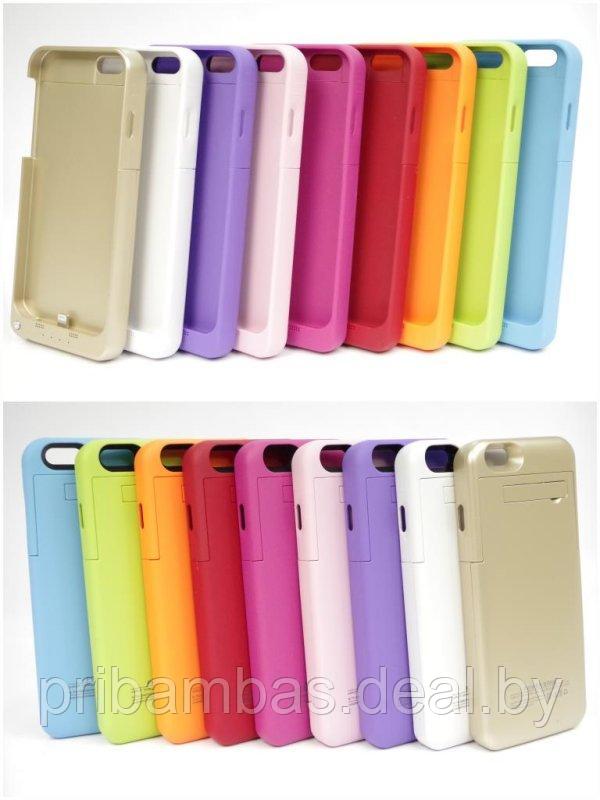 Чехол-аккумулятор (power case) PC-14 для Apple iPhone 6 3200mAh с подставкой Голубой матовый - фото 1 - id-p40104849