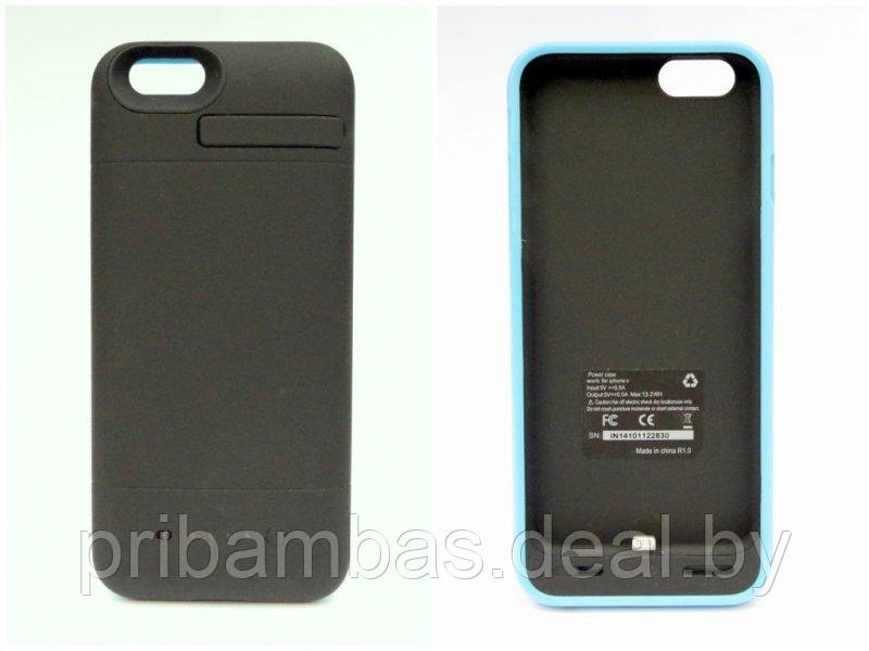 Чехол-аккумулятор (power case) PC-15 для Apple iPhone 6 3600mAh с подставкой Черно-синий матовый