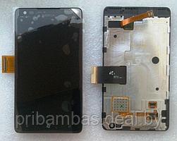 Дисплей (экран) для Nokia Lumia 900 с тачскрином и рамкой черный