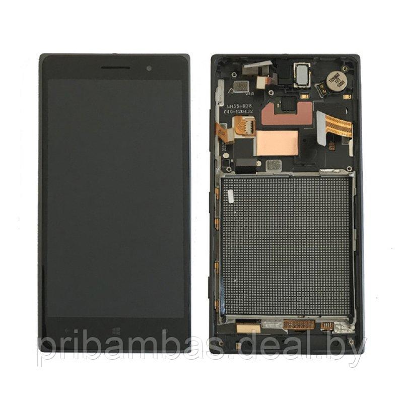 Дисплей (экран) для Nokia Lumia 830 с тачскрином и черной (темно-серой) рамкой - фото 1 - id-p61630745