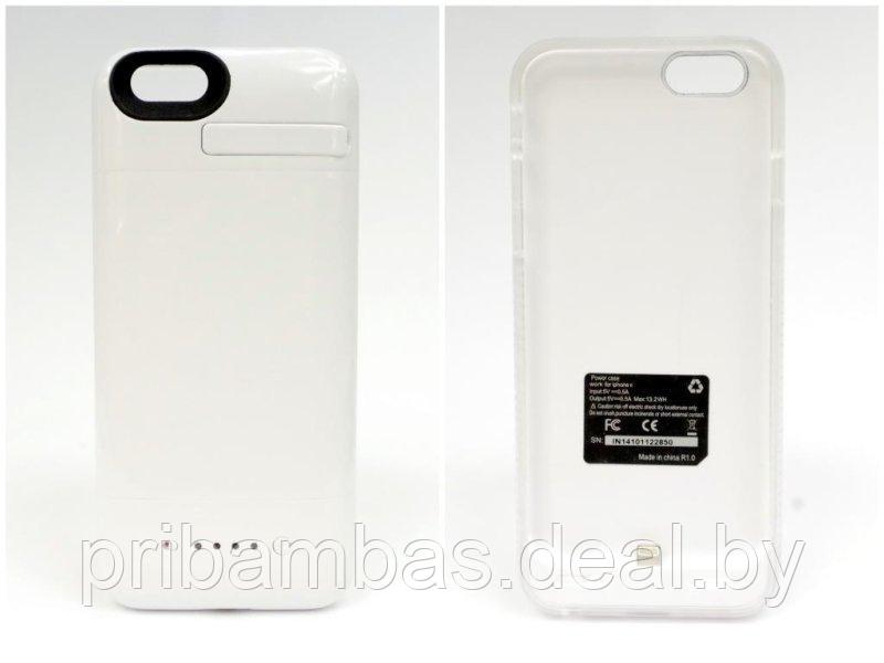 Чехол-аккумулятор (power case) PC-15 для Apple iPhone 6 3600mAh с подставкой Белый глянцевый - фото 1 - id-p40104874