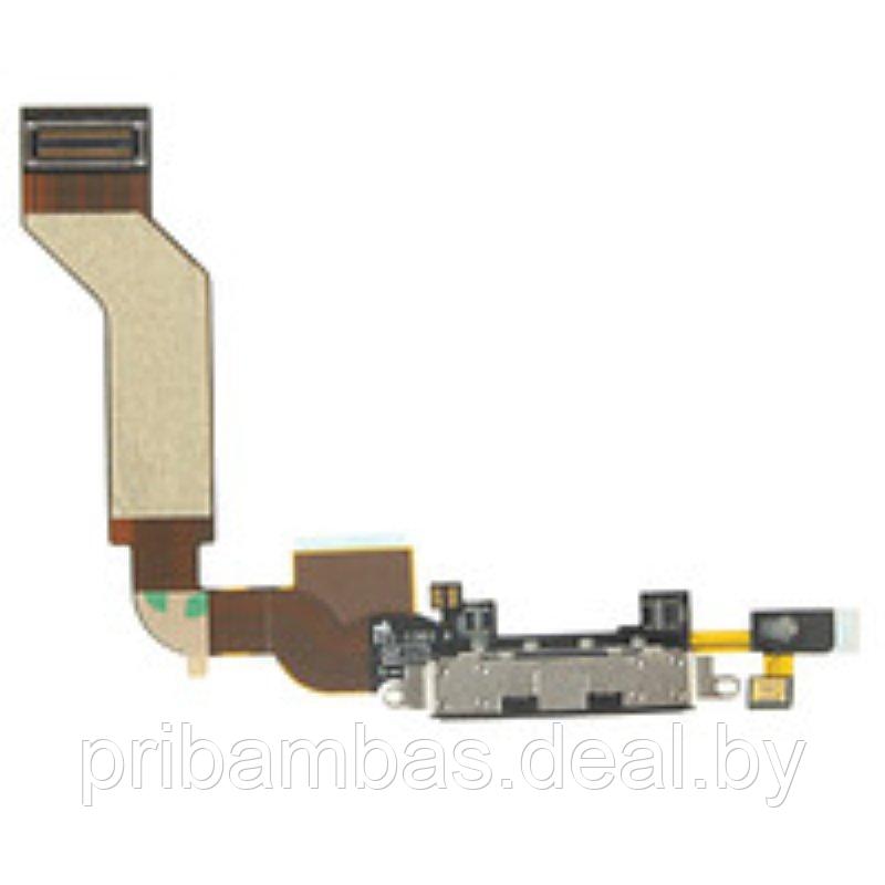 Шлейф для Apple iPhone 4S plug in connector flex cable, с системным разъемом черный совместимый