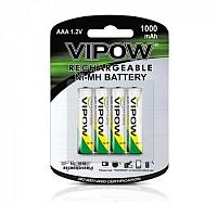 Аккумулятор Vipow 1000mAh ААА NiMh тип AAA R03 LR03 (4 шт. в одной упаковке)