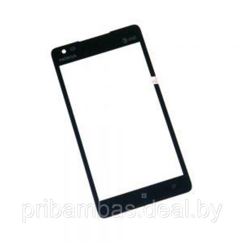 Стекло для Nokia Lumia 900 черный совместимое