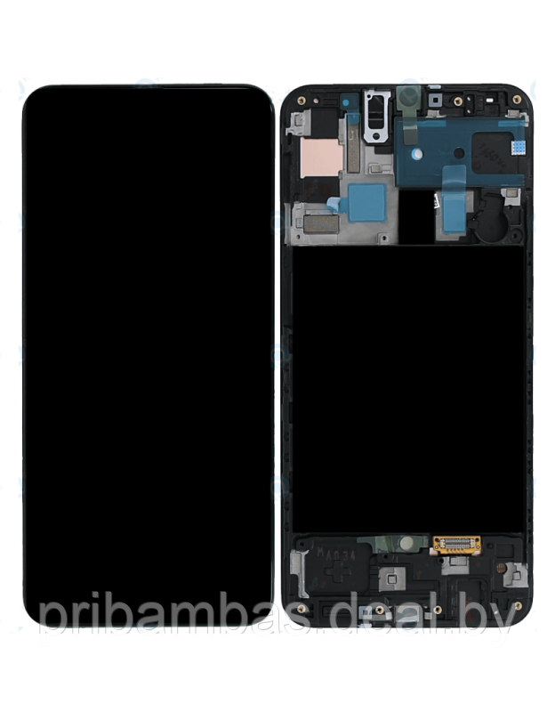 Дисплей (экран) для Samsung A50 SM-A505 2019 с тачскрином и рамкой чёрный - фото 1 - id-p104250080