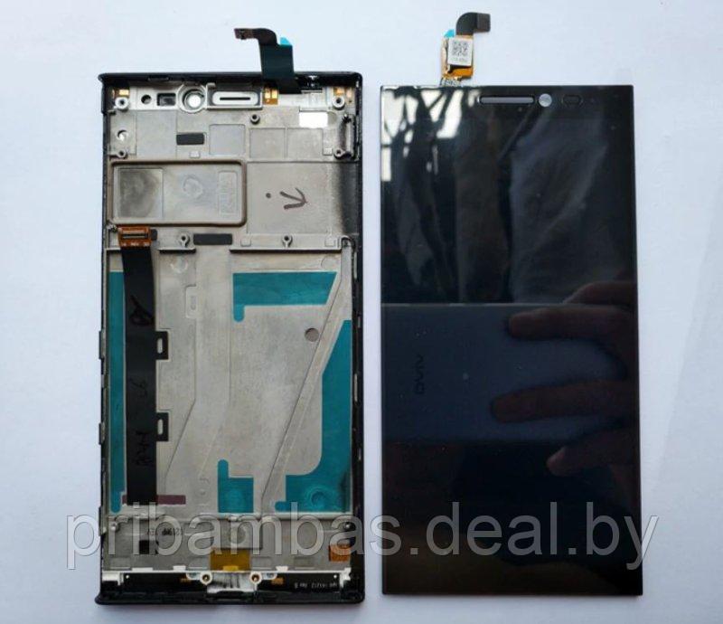 Дисплей (экран) для Lenovo K920 Mini Vibe Z2 5,5` с тачскрином и рамкой чёрный