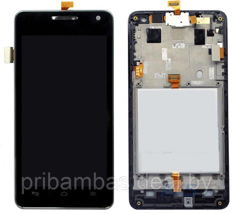 Дисплей (экран) для Huawei Honor 2 U9508 с тачскрином и рамкой Черный - фото 1 - id-p14987481