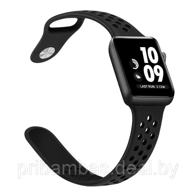 Ремешок-браслет для Apple Watch 42 и 44 мм эластичный чёрный - фото 1 - id-p112326992