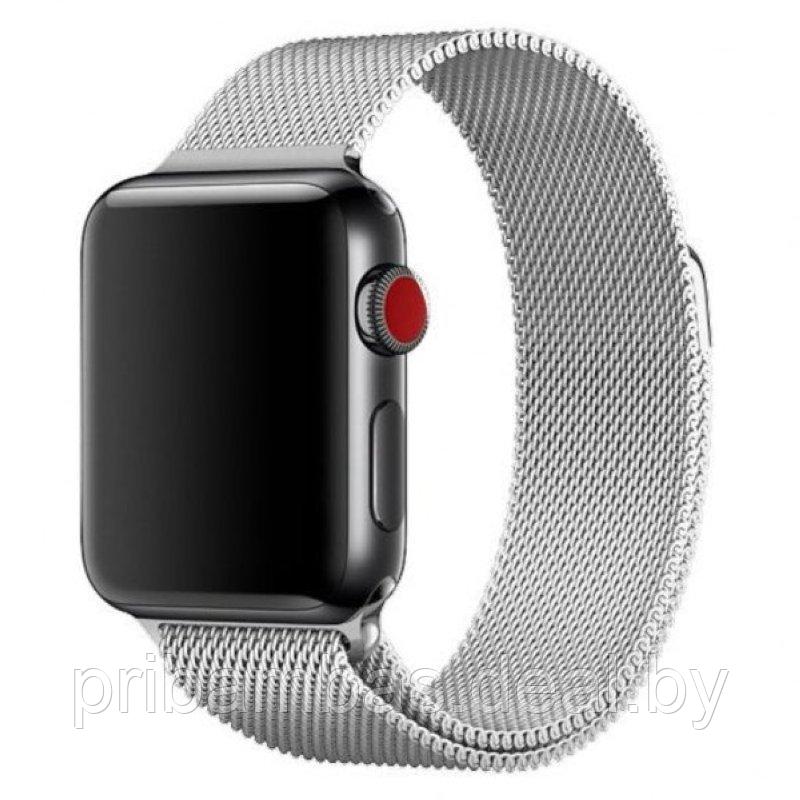 Ремешок-браслет для Apple Watch 42 и 44 мм металлический серебристый - фото 1 - id-p112326994