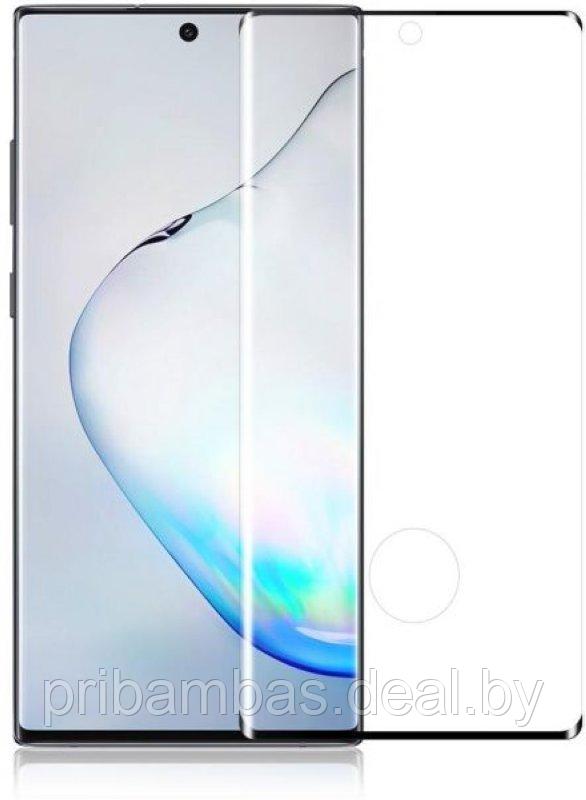 Защитное стекло для Samsung Galaxy Note 10 Plus, 10+, 10 Pro N975 Черное (монобровь)