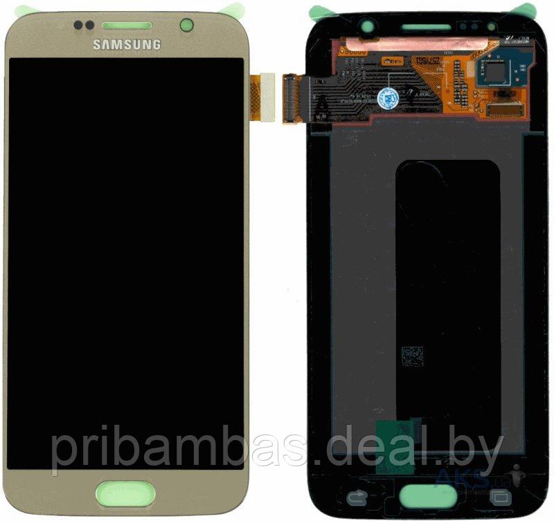 Дисплей (экран) для Samsung Galaxy S6 G920F с тачскрином золотистый - фото 1 - id-p51499396