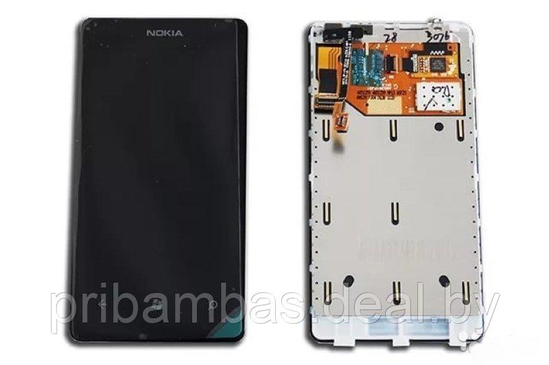 Дисплей (экран) для Nokia Lumia 1320 с тачскрином и рамкой чёрный