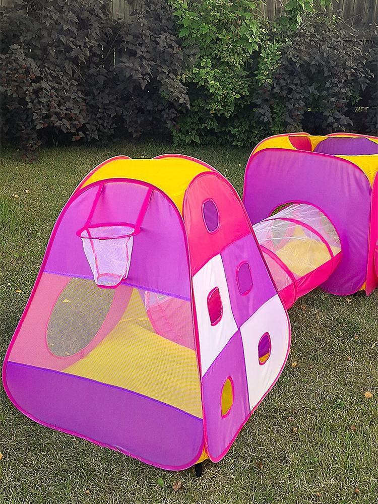 Детская игровая палатка Лабиринт ФЕЯ ПОРЯДКА CT-250 розовый/фиолетовый/желтый 270х190х90см - фото 2 - id-p175920515