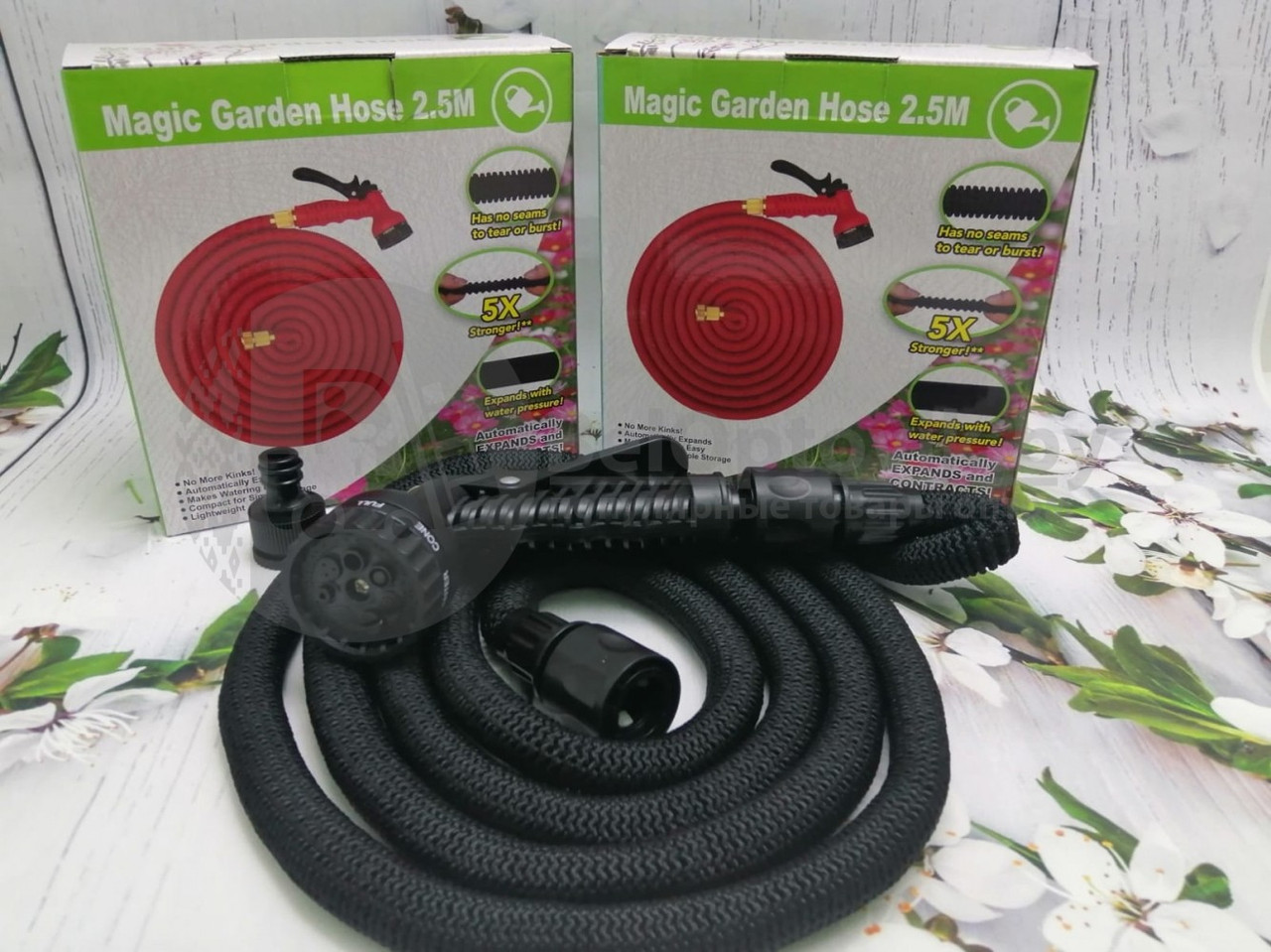 Шланг саморасширяемый садовый для воды Magic Garden Hose (2.8m - 13.5m) NEW ОРИГИНАЛ с пулевизатором - фото 4 - id-p175927555