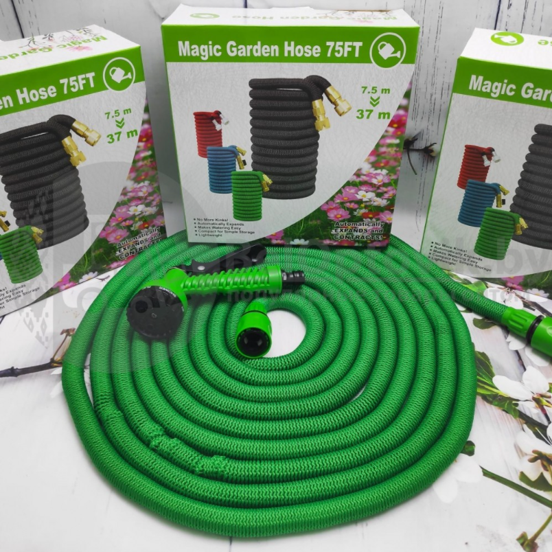 Шланг саморасширяемый садовый для воды Magic Garden Hose (8.5m - 35.3m) NEW ОРИГИНАЛ с пулевизатором - фото 3 - id-p175927755