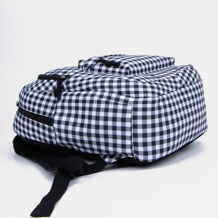Рюкзак на молнии, шопер, цвет чёрный/белый - фото 4 - id-p175952829