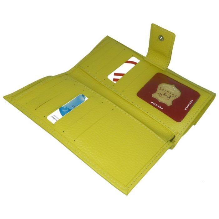 Портмоне женское, отдел для купюр, для монет, для кредитных карт, цвет жёлтый - фото 2 - id-p175953146