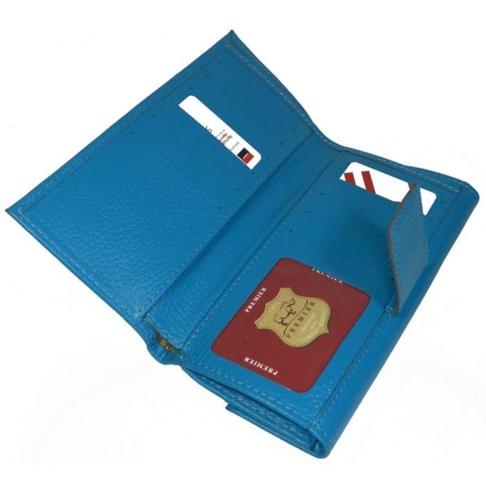 Портмоне женское, отдел для купюр, для монет, для кредитных карт, цвет голубой - фото 2 - id-p175953148