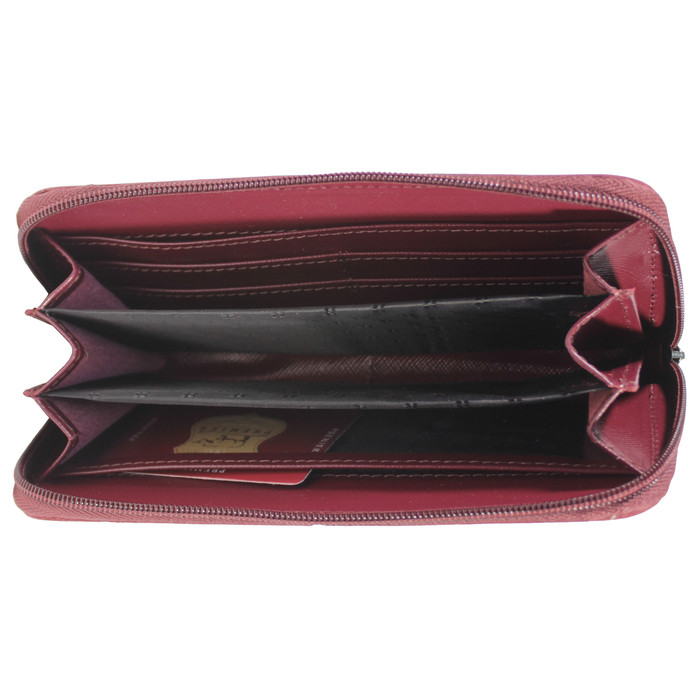 Кошелёк женский на молнии, 3 отдела для купюр, для кредитных карт,цвет бордовый - фото 2 - id-p175953192