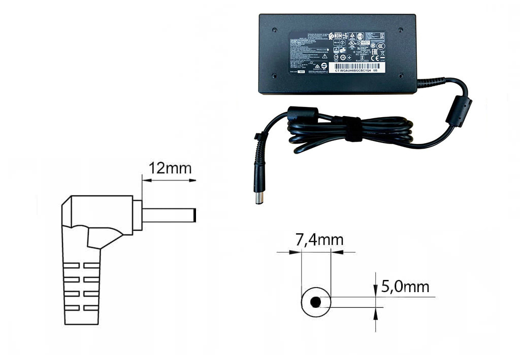 Оригинальная зарядка (блок питания) для ноутбука HP HSTNN-CA25, 120W, Slim, штекер 7.4x5.0 мм - фото 1 - id-p3242066