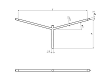 КРК1-2-1.0-1.2-180°/90° - Кронштейн к консольным опорам двухрожковый, возможно исполнение с углом по 90°/180°