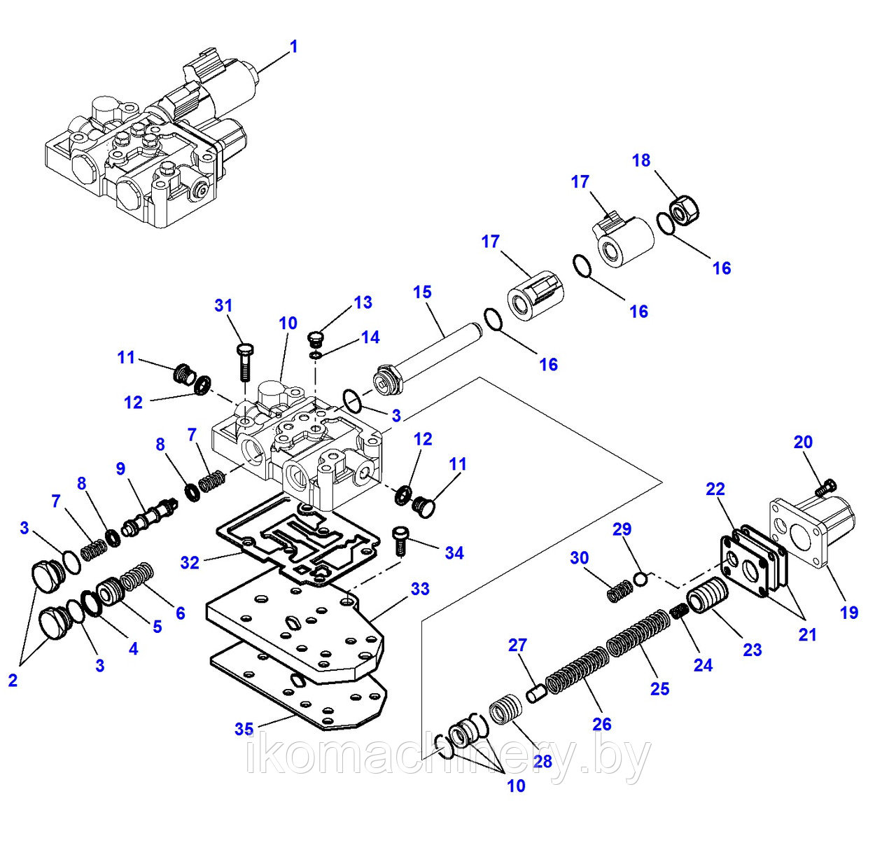 РАСПРЕДЕЛИТЕЛЬ КПП KOMATSU WB93R/S-5, б/у