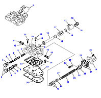 РАСПРЕДЕЛИТЕЛЬ КПП KOMATSU WB93R/S-5, б/у