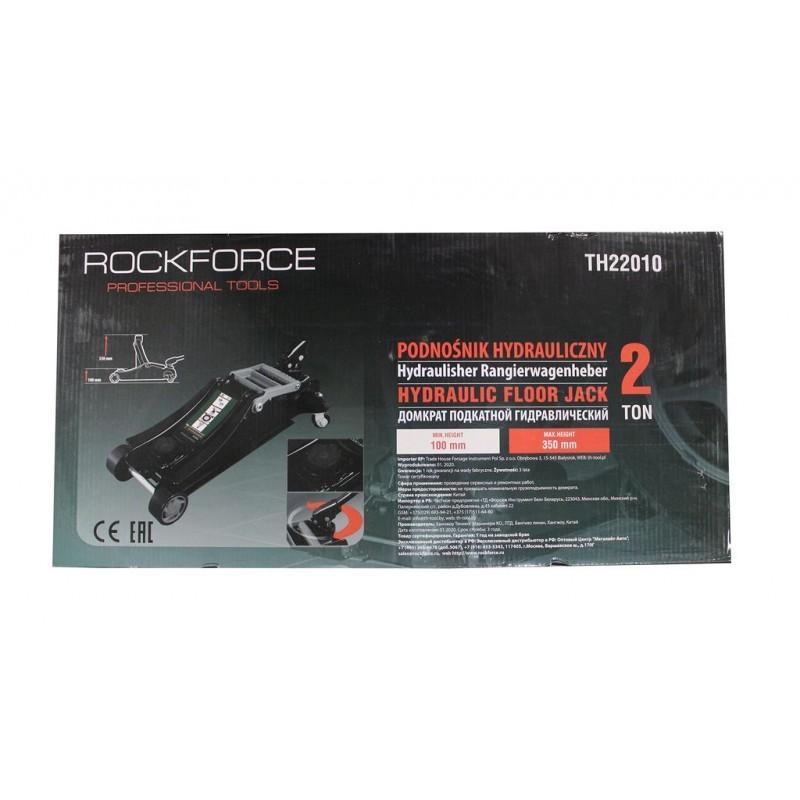 Домкрат подкатной гидравлический 2т Rock FORCE RF-TH22010 низкопрофильный с резиновой накладкой и лотком - фото 3 - id-p175986502