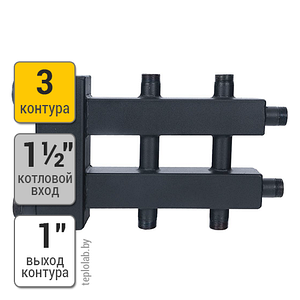 Rommer 1+1+1 распределительный коллектор, 3 выхода