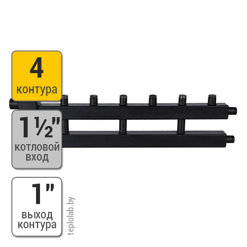 Rommer 3+1 распределительный коллектор, 4 выхода