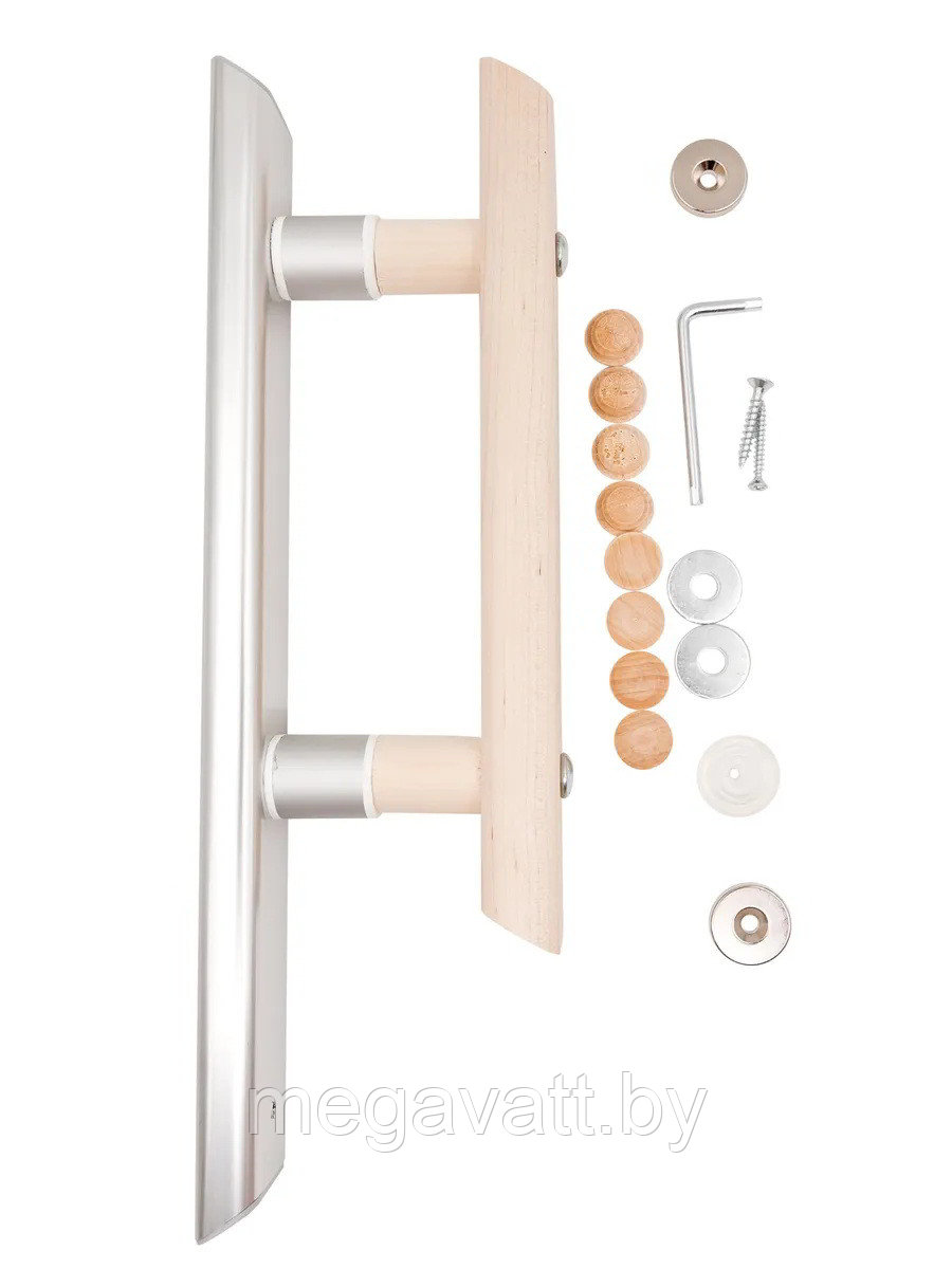 Алюминиево-деревянная ручка для стеклянной двери с магнитным замком - фото 1 - id-p176027899