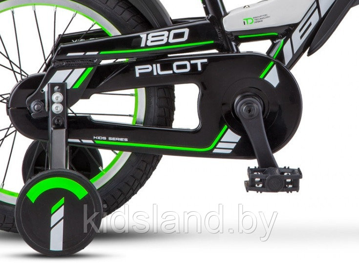 Детский Велосипед Stels Pilot -180 16" (черный/зеленый) - фото 3 - id-p176034543