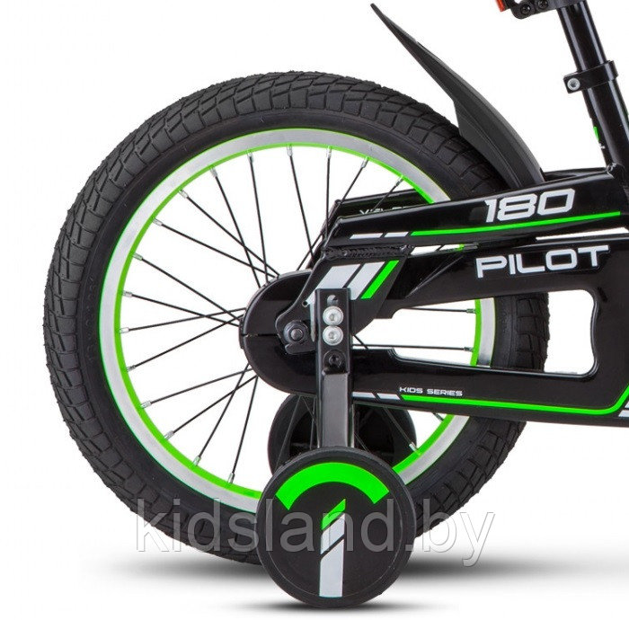 Детский Велосипед Stels Pilot -180 16" (черный/зеленый) - фото 2 - id-p176034543