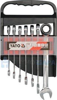 Набор комбинированных ключей с храповиком из 7 предметов Yato YT-0208 (Польша) - фото 1 - id-p174166820