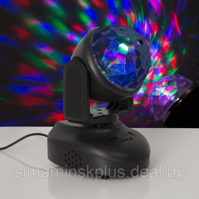 Световой прибор «Вращающийся шар» 8.5 см, динамик, свечение RGB, 12 В - фото 1 - id-p176067173
