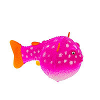GLOXY Декорация GLOXY для аквариума 8*5*5,5см Рыба шар на леске Розовая Флуоресцентная