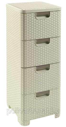 Комод X4 STYLE RATTAN DRAWER x4 OWH 885, кремовый.