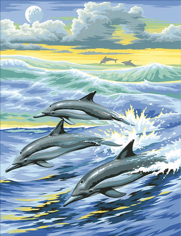 Картина стразами "Семья дельфинов" - фото 1 - id-p21792939