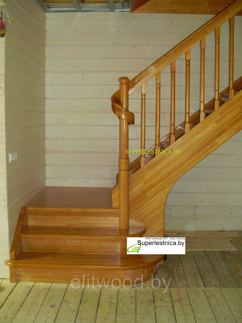 Изготовление лестниц на заказ из лиственницы №1 - фото 3 - id-p21793346