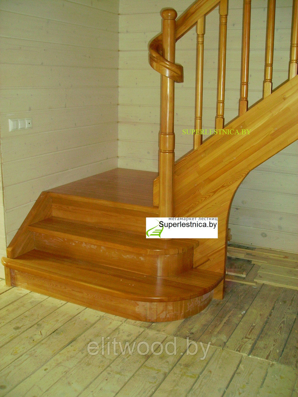 Изготовление лестниц на заказ из лиственницы №1 - фото 4 - id-p21793346