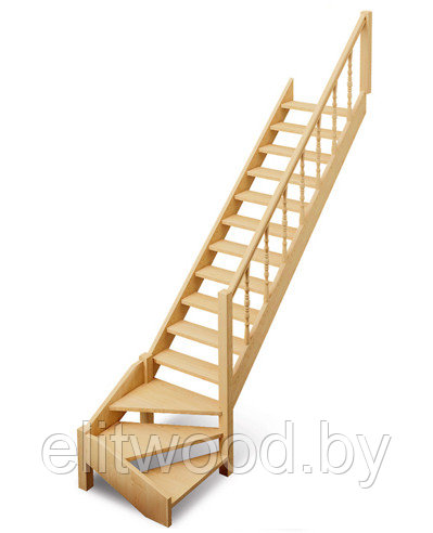 Деревянная межэтажная лестница - фото 3 - id-p21793541