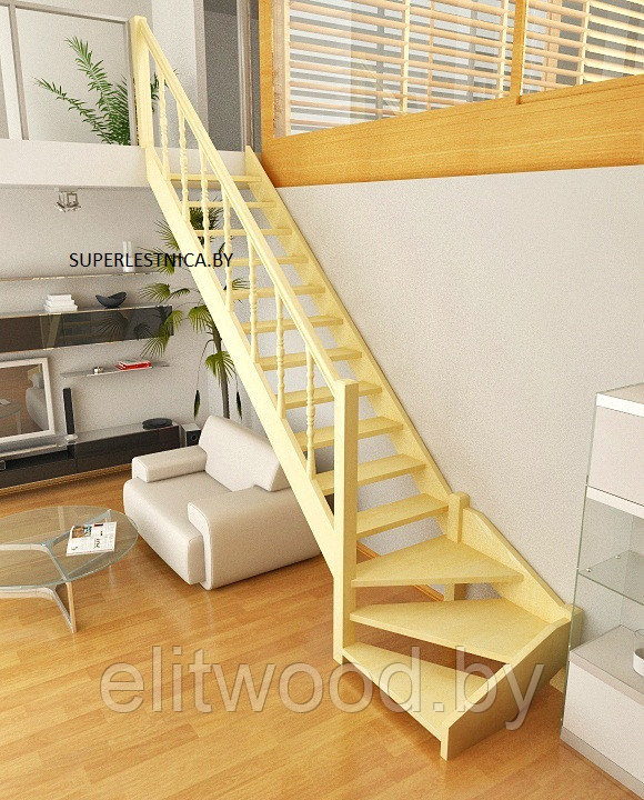 Деревянная межэтажная лестница - фото 4 - id-p21793541
