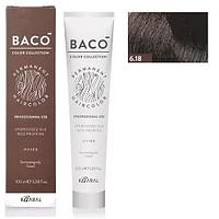 Стойкая крем-краска Baco Silk hydrolized 6.18 темный блондин пепельно-коричневый 100мл (Kaaral)