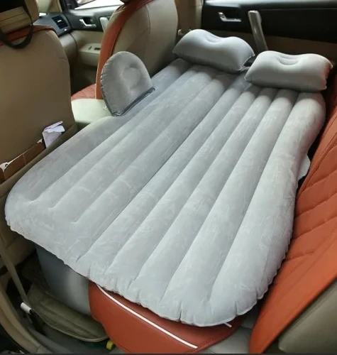 Надувной матрас в машину Car Travel Bed с насосом (Серый) - фото 1 - id-p175042715