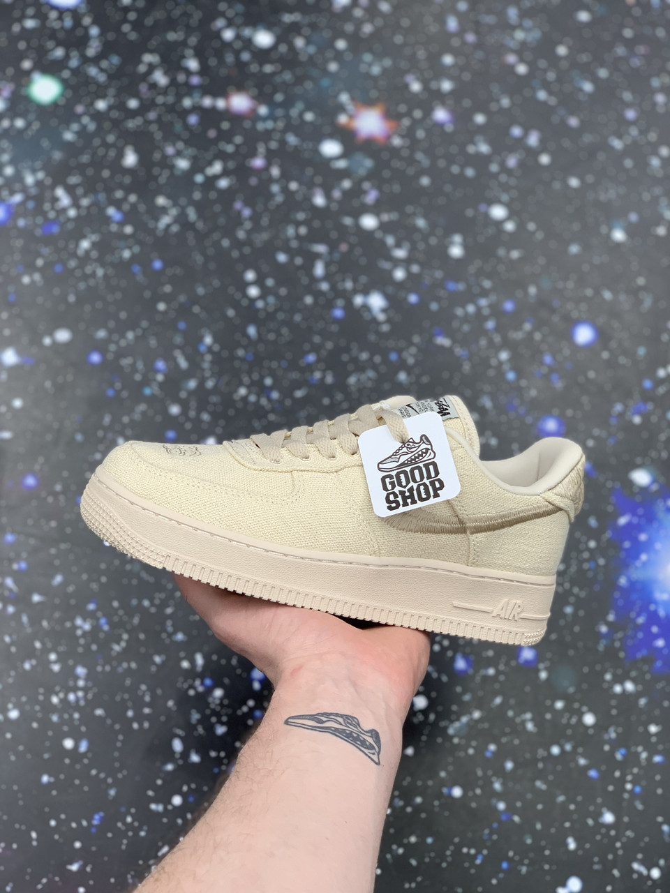 Кроссовки Nike Air Force 1 STUSSY Beige - фото 1 - id-p145188384