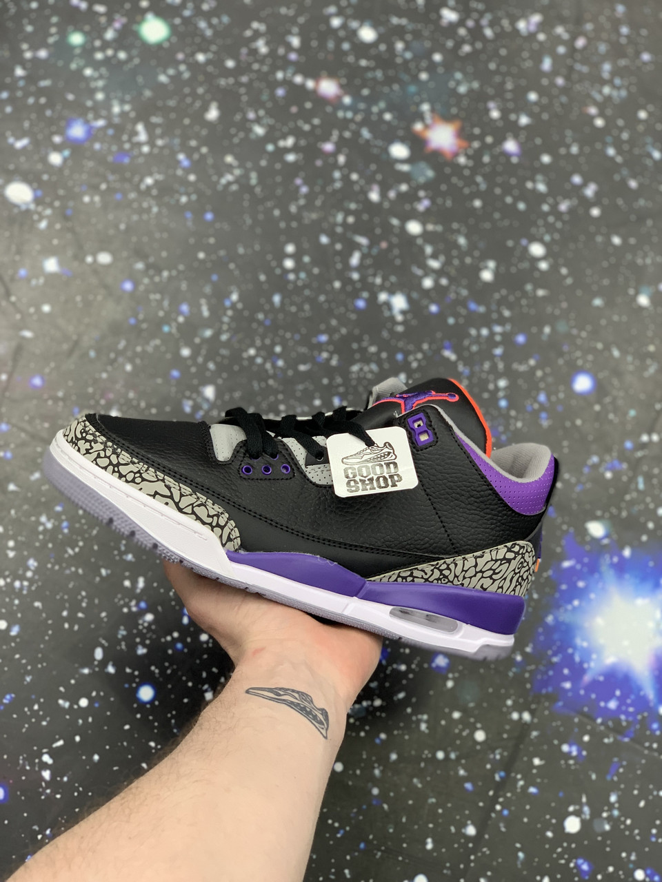 Кроссовки Jordan 3 Retro Black Court Purple